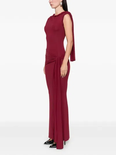 Axel 113 Tiana Maxi Dress In Burgundy
