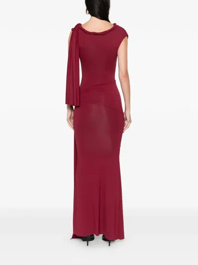 Axel 113 Tiana Maxi Dress In Burgundy