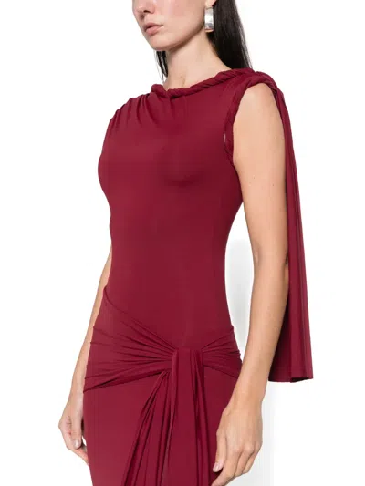 Axel 113 Tiana Maxi Dress In Burgundy