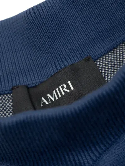 Amiri Striped Logo Shorts In Blue