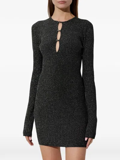 Amiri Keyhole Long-sleeve Mini Dress In Black