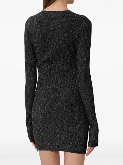 Amiri Keyhole Long-sleeve Mini Dress In Black