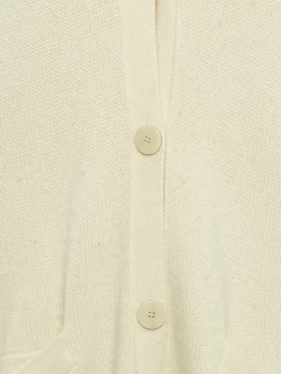Pre-owned Theory Patch-detail Ribbed-knit Cardigan In Neutral