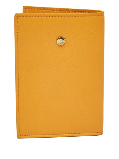 Pre-owned Bvlgari Leather Passport Holder In Yellow