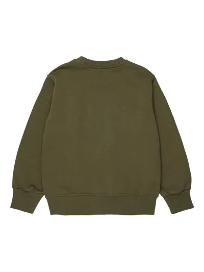 Diesel Denim Division Logo Crew-neck Sweatshirt In Green
