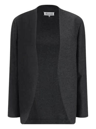 Maison Margiela Minimal Virgin Wool Jacket In Blue