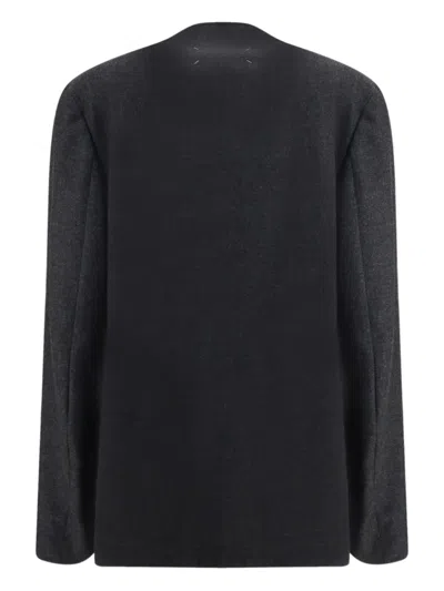 Maison Margiela Minimal Virgin Wool Jacket In Blue