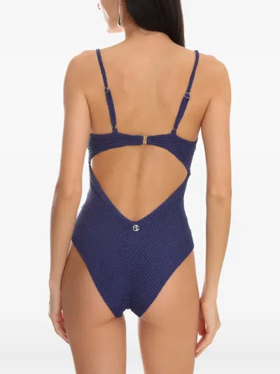 Brigitte Beaded-strap Swimsuit In Blue