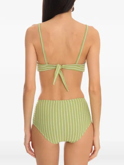 Brigitte Beaded-strap Striped Bikini In Green
