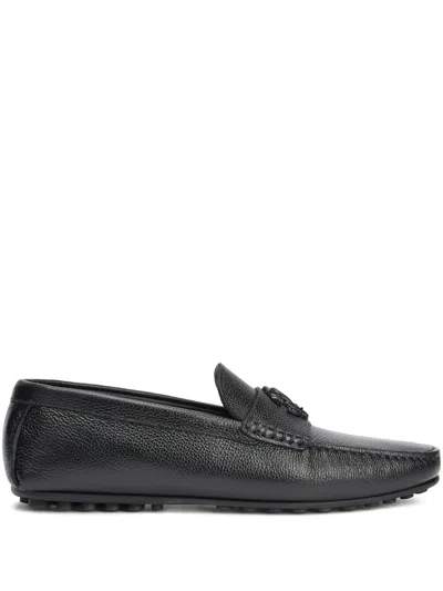 Roberto Cavalli Logo-embossed Loafers In Black