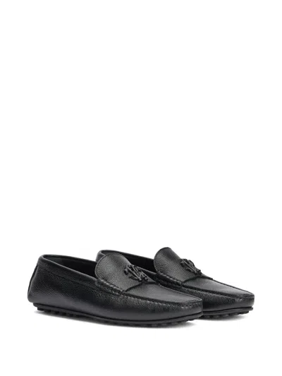 Roberto Cavalli Logo-embossed Loafers In Black