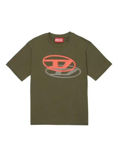 Diesel T-shirt With Printed Oval D Logo In Multi