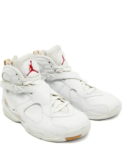 Pre-owned Jordan Air  8 Leather Sneakers In White
