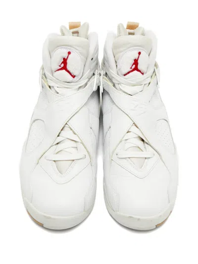 Pre-owned Jordan Air  8 Leather Sneakers In White