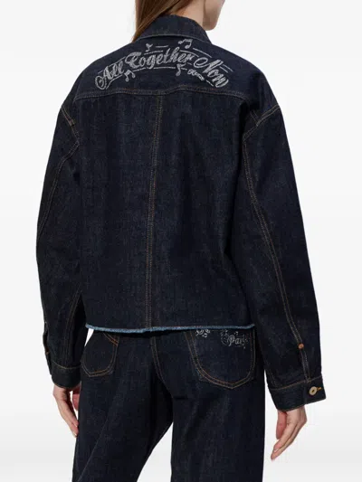 Kenzo Button Embellished Jacket In Blue