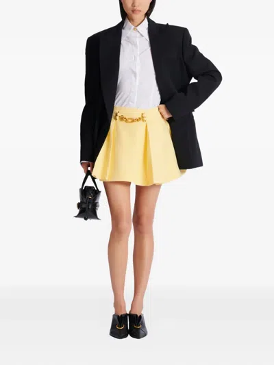 Balmain Chain-detail Mini Skirt In Yellow