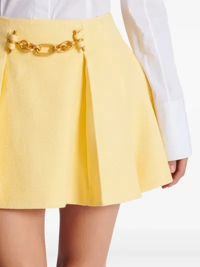 Balmain Chain-detail Mini Skirt In Yellow