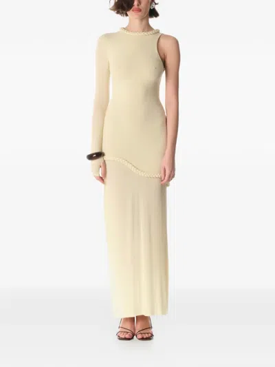 Manurí Candy One-sleeve Maxi Dress In Neutral