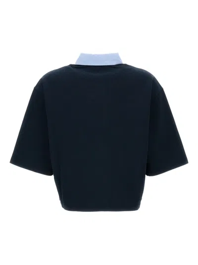 Stella Mccartney Cropped Polo Shirt In Blue