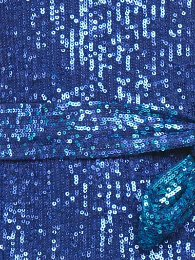 Pre-owned Dress The Population Black Label Sleveeless Sequin-embellishment Belted Jumpsuit In Blue