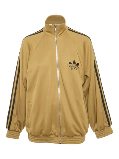 Pre-owned Gucci X Adidas Zip-up Sweatshirt In Gold