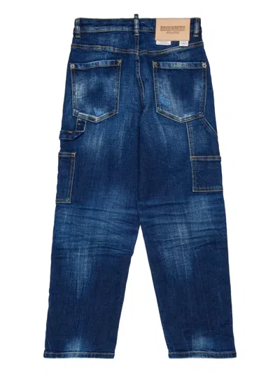 Dsquared2 Panelled Cotton Jeans In Blue