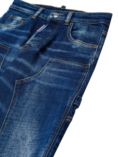 Dsquared2 Panelled Cotton Jeans In Blue