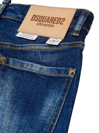 Dsquared2 Panelled Cotton Jeans In Blue