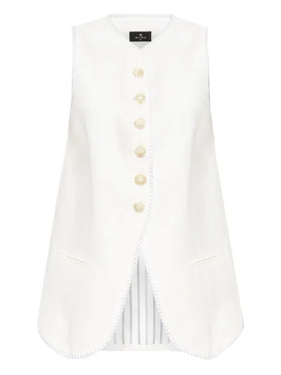 Etro Button-fastening Waistcoat In White