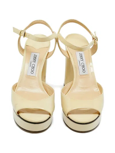 Pre-owned Jimmy Choo Platform Sandals In Neutral