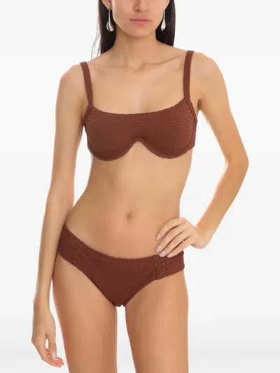 Brigitte Diana Textured Bikini In Brown
