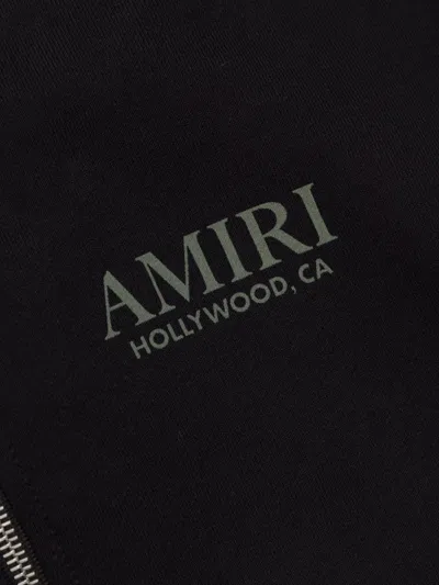 Amiri Bones Print Zip Hoodie In Black