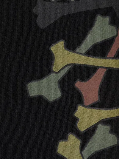 Amiri Bones Print Zip Hoodie In Black
