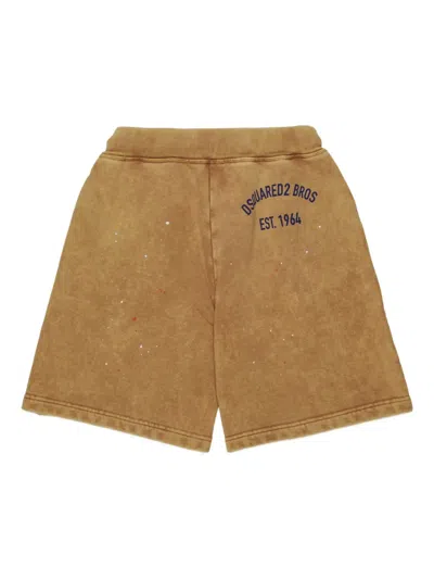 Dsquared2 Splatter-detail Shorts In Brown