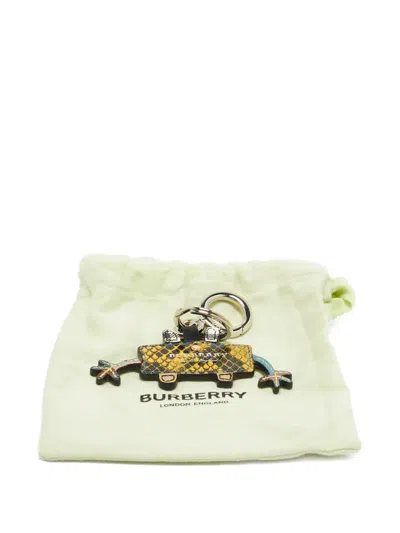Pre-owned Burberry Monster Leather Bag Charm In Yellow