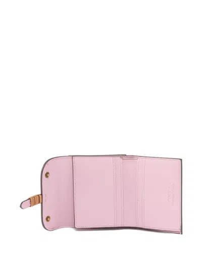 Pinko Buckle Leather Wallet In Pink