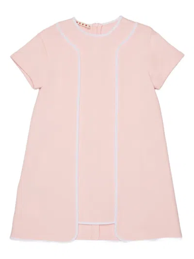 Marni Dress With Short Sleeves And Straight Cut In Pink