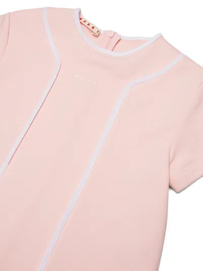 Marni Dress With Short Sleeves And Straight Cut In Pink
