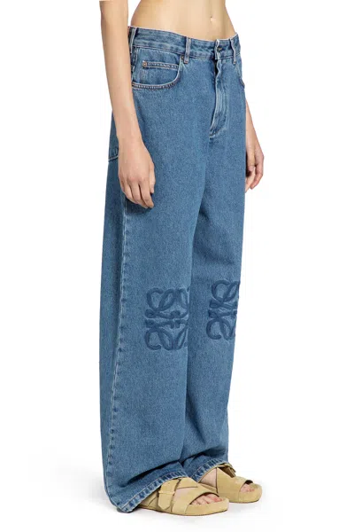 Loewe Anagram Baggy Jeans In Denim In Blue