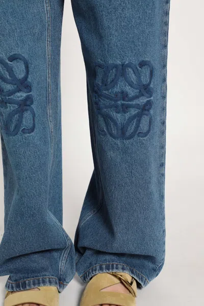 Loewe Anagram Baggy Jeans In Denim In Blue