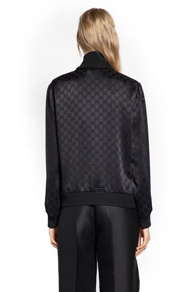 Gucci Gg Satin Track Jacket In Black