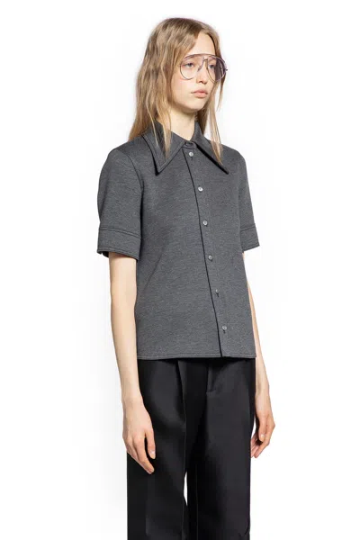 Gucci Wool Cotton Jersey Short Sleeve Shirt In Blue