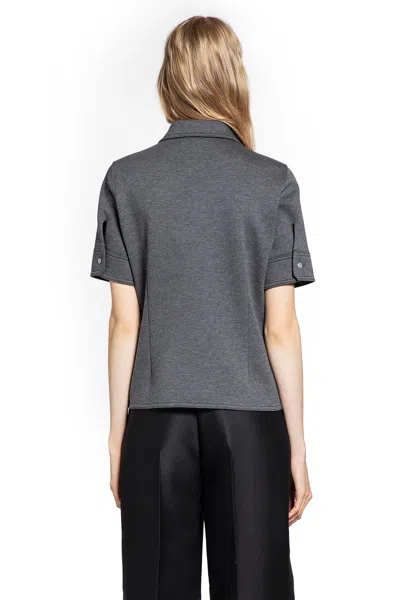 Gucci Wool Cotton Jersey Short Sleeve Shirt In Blue