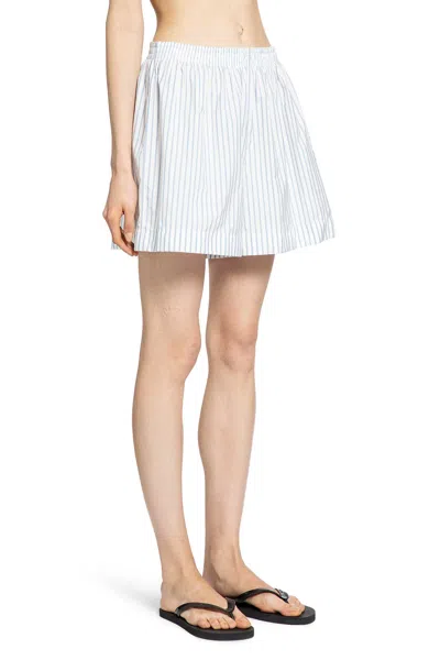 Moncler Stripe Logo Patch Shorts In Blue