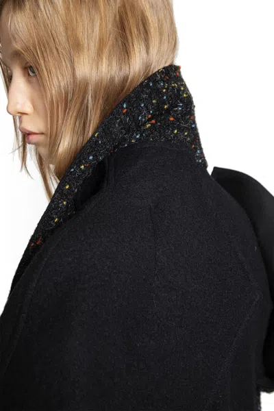 Yohji Yamamoto R Double Layered Belted Coat In Black