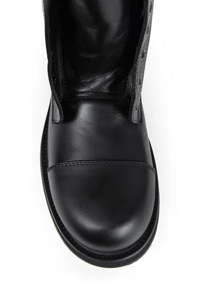 Balenciaga Rugged Leather Ankle Boots With Chunky Sole In Black