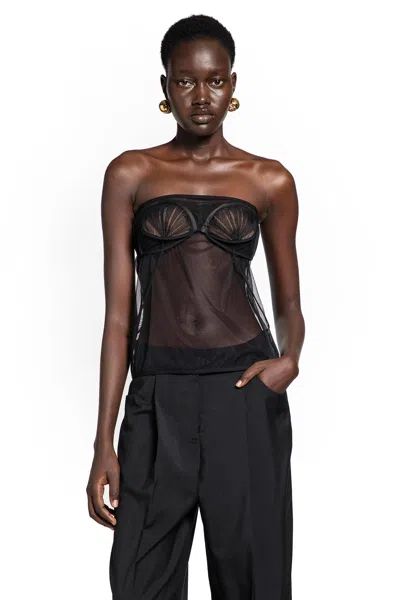 Nensi Dojaka Upside Down Pleated Top In Black