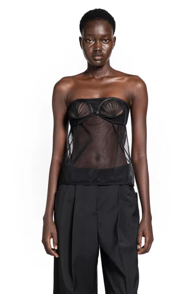 Nensi Dojaka Upside Down Pleated Top In Black