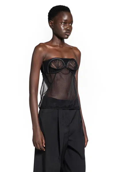 Nensi Dojaka Upside Down Pleated Top In Black