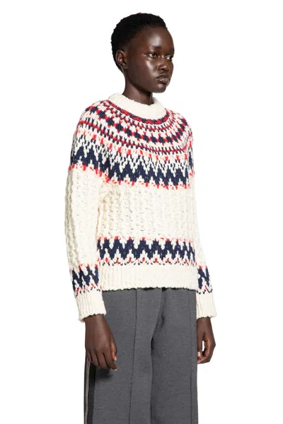 Moncler Geometric Jacquard Wool Blend Sweater In Multi